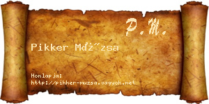 Pikker Múzsa névjegykártya